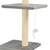 vidaXL Albero per Gatti con Tiragraffi in Sisal 203 cm Grigio