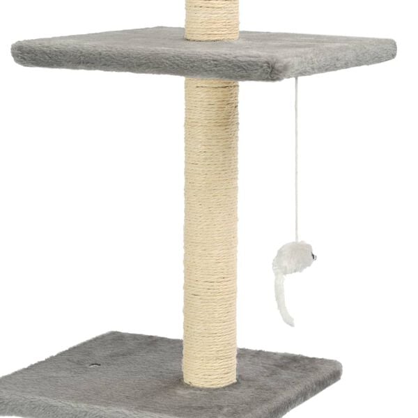 vidaXL Albero per Gatti con Tiragraffi in Sisal 203 cm Grigio