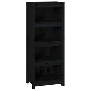 vidaXL Libreria Nera 50x35x125,5 cm in Legno Massello di Pino