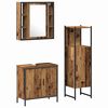 vidaXL Set di mobili per il bagno 3 pcs Marrone Legno multistrato