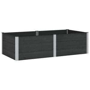 vidaXL Letto rialzato da giardino Nero 200 x 100 x 54 cm