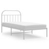 vidaXL Giroletto con Testiera Metallo Bianco 100x200 cm