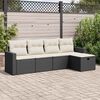 vidaXL Set Divani da Giardino 5 pz con Cuscini in Polyrattan Nero