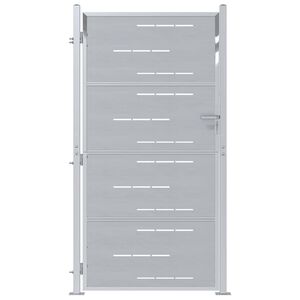 vidaXL Cancello da giardino Argento 85 x 196 cm Acciaio inossidabile