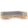 vidaXL Set Salotto Giardino 7 pz Cuscini Antracite Legno Massello Pino