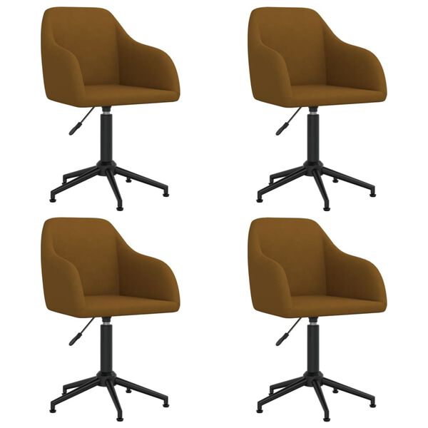 vidaXL Sedie da Pranzo Girevoli 4 pz Marroni Velluto