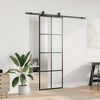 vidaXL Porta Scorrevole con Ferramenta Nera 76x205 cm in Vetro ESG