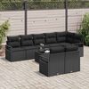 vidaXL Set di divani 9 pcs Nero polyrattan