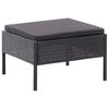 vidaXL Set Divani da Giardino 3 pz con Cuscini in Polyrattan Nero