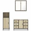vidaXL Set Mobili da Bagno 3 pz Rovere Sonoma in Legno Multistrato