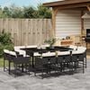 vidaXL Set da Pranzo da Giardino 11 pz con Cuscini in Polyrattan Nero