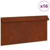 vidaXL Recinto per lumache 16 pz 50 x 3,5 x 25 cm Ruggine