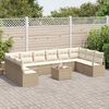 vidaXL Set di divani con cuscino 11 pcs Beige polyrattan