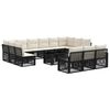 vidaXL Set Divano da Giardino 14 pz Nero e Bianco Crema polyrattan