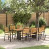 vidaXL Set da Pranzo per Giardino 9 pcs Nero e Marrone polyrattan