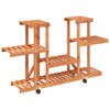 vidaXL Portafiori con Ruote 110x25x78 cm in Legno Massello di Abete