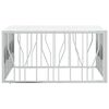 vidaXL Tavolino da Salotto Argento 100x100x50 cm Acciaio Inox e Vetro