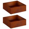 vidaXL Vaso da giardino 2 pz Ruggine 40 x 40 x 20 cm Acciaio Corten
