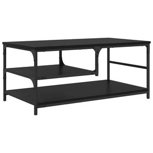 vidaXL Tavolino da salotto Rovere Nero 90 x 49 x 40 cm
