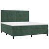 vidaXL Letto a Molle con Materasso e LED Verde Scuro 160x200cm Velluto