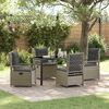 vidaXL Set da Pranzo per Giardino 5 pcs Grigio chiaro polyrattan