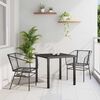 vidaXL Set da Pranzo per Giardino 3 pcs Nero polyrattan