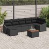 vidaXL Set Divano da Giardino con cuscino 8 pcs Nero polyrattan