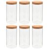 vidaXL Barattoli in Vetro con Coperchio in Sughero 6 pz 1100 ml