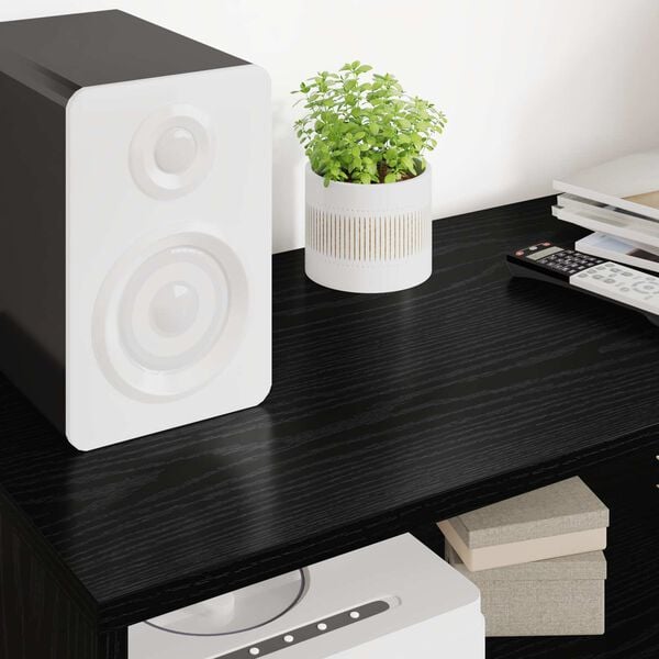 vidaXL Mobile TV Rovere Nero 100 x 35 x 40 cm Legno multistrato