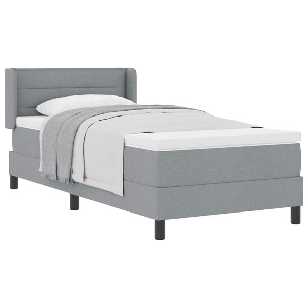 vidaXL Letto a molle con materasso Grigio chiaro 200 x 100 cm Tessuto