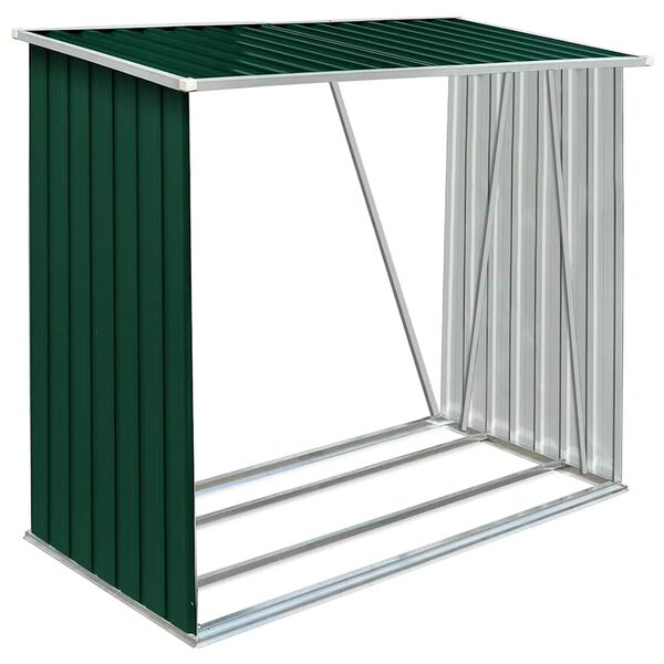 vidaXL Capannone da Giardino in Acciaio Zincato 163x83x154 cm Verde