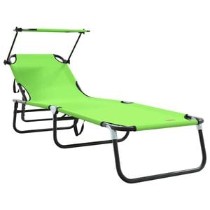 vidaXL Lettino prendisole pieghevole Oxford Verde