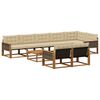vidaXL Set di divani da esterno con cuscino 9 pcs Naturale e Beige