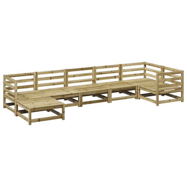 vidaXL Set Divani da Giardino 7 pz in Legno Impregnato di Pino