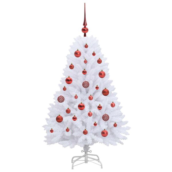 vidaXL Albero di Natale Artificiale con Rami Pieghevoli Bianco 120 cm