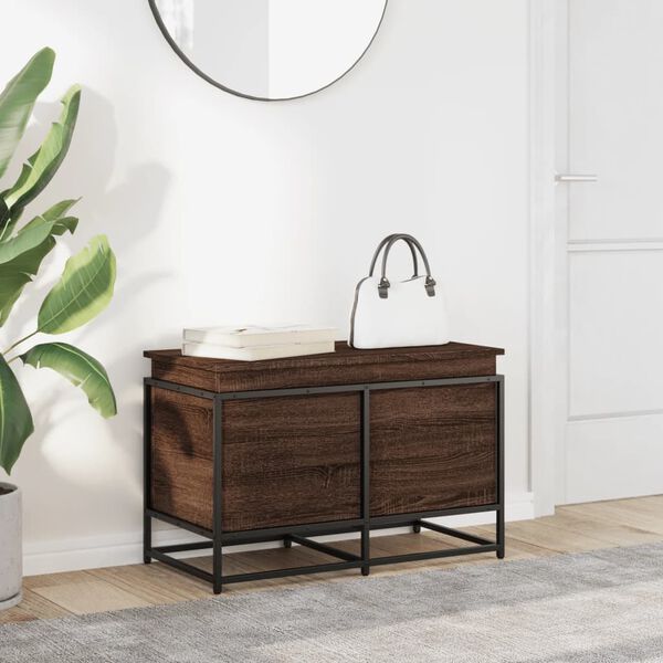 vidaXL Contenitore con Coperchio Rovere Marrone 80x40x51,5 Truciolato