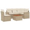 vidaXL Set Divano da Giardino 6 pz con Cuscini Beige in Polyrattan
