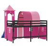 vidaXL Letto a Soppalco con Torre Bambini Rosa 80x200cm Massello Pino