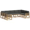 vidaXL Set di divani da esterno 9 pz Bianco e Antracite