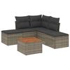 vidaXL Set Divano da Giardino 6 pz con Cuscini Grigio in Polyrattan