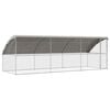 vidaXL Pollaio con 1 porta 3 pz Argento 600x200x200cm Acciaio zincato