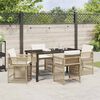 vidaXL Set da Pranzo per Giardino 5 pcs Beige polyrattan