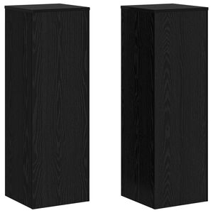 vidaXL Supporto per piante Rovere Nero 33 x 33 x 100 cm