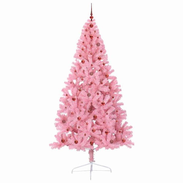 vidaXL Albero di Natale artificiale con luci integrate Rosa 240 cm PVC