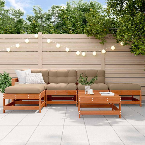 vidaXL Set Lounge da Giardino 6 pcs Marrone Cera