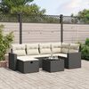 vidaXL Set Divani da Giardino con Cuscini 7pz Nero Polyrattan