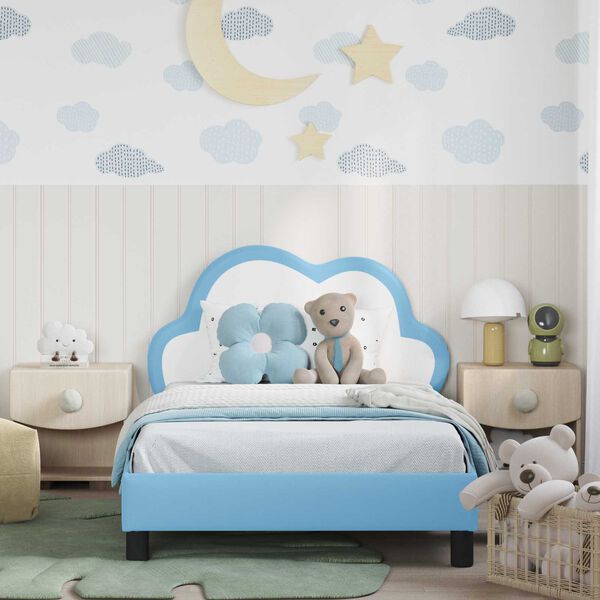 vidaXL Struttura letto bambini con testata Blu 80 x 200 cm PU