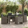 vidaXL Set da Pranzo per Giardino 5 pcs Grigio polyrattan