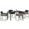 vidaXL Set da Pranzo per Giardino con cuscino 5 pcs Grigio polyrattan