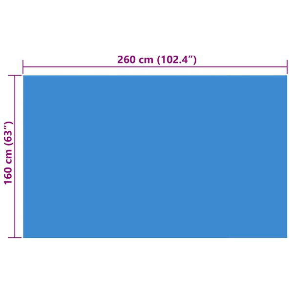 vidaXL Telo Copripiscina Rettangolare PE 260 x 160 cm Blu